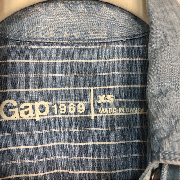 Gaps Women’s  Dress Chambray Long Sleeve Collar Front Button Belt - Picture 8 of 10